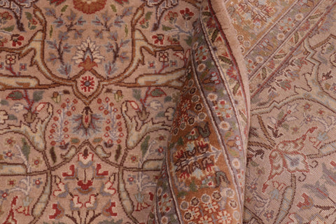 handmade Traditional Tabriz Tan Brown Hand Knotted RECTANGLE 100% WOOL area rug 4x7