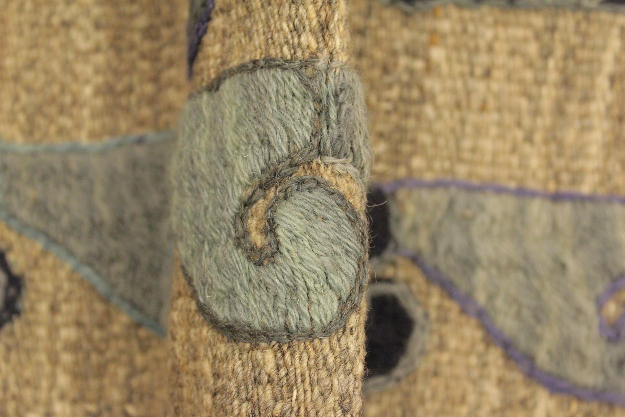 handmade Geometric Ikat Gray Blue Hand-Woven RECTANGLE 100% WOOL area rug 5' x 6'