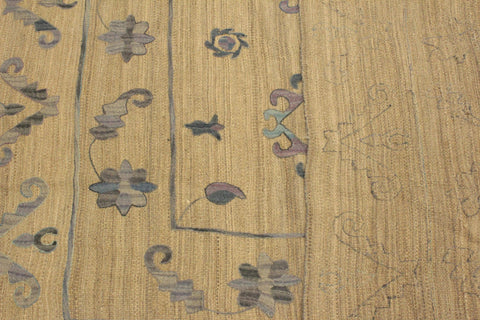 handmade Geometric Ikat Gray Blue Hand-Woven RECTANGLE 100% WOOL area rug 6' x 8'