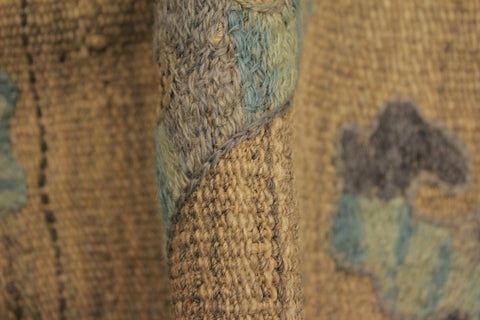 handmade Geometric Ikat Gray Blue Hand-Woven RECTANGLE 100% WOOL area rug 6' x 8'