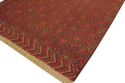 handmade Geometric Tukmansalah Red Red Hand-Woven RECTANGLE 100% WOOL area rug 7x11