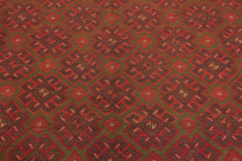 handmade Geometric Tukmansalah Red Red Hand-Woven RECTANGLE 100% WOOL area rug 7x11