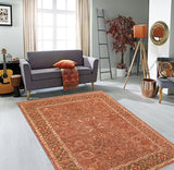 handmade Traditional Kafkaz Brown Green Hand Knotted RECTANGLE 100% WOOL area rug 8 x 11