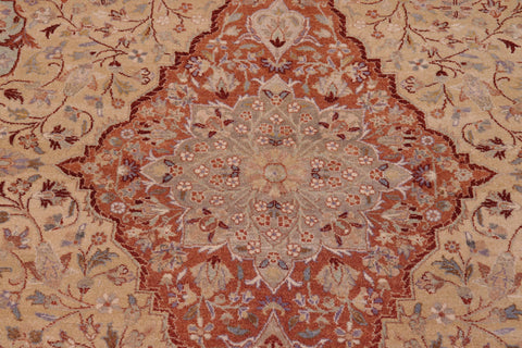 handmade Traditional  Brown Green Hand Knotted RECTANGLE 100% WOOL area rug 8' x 11'