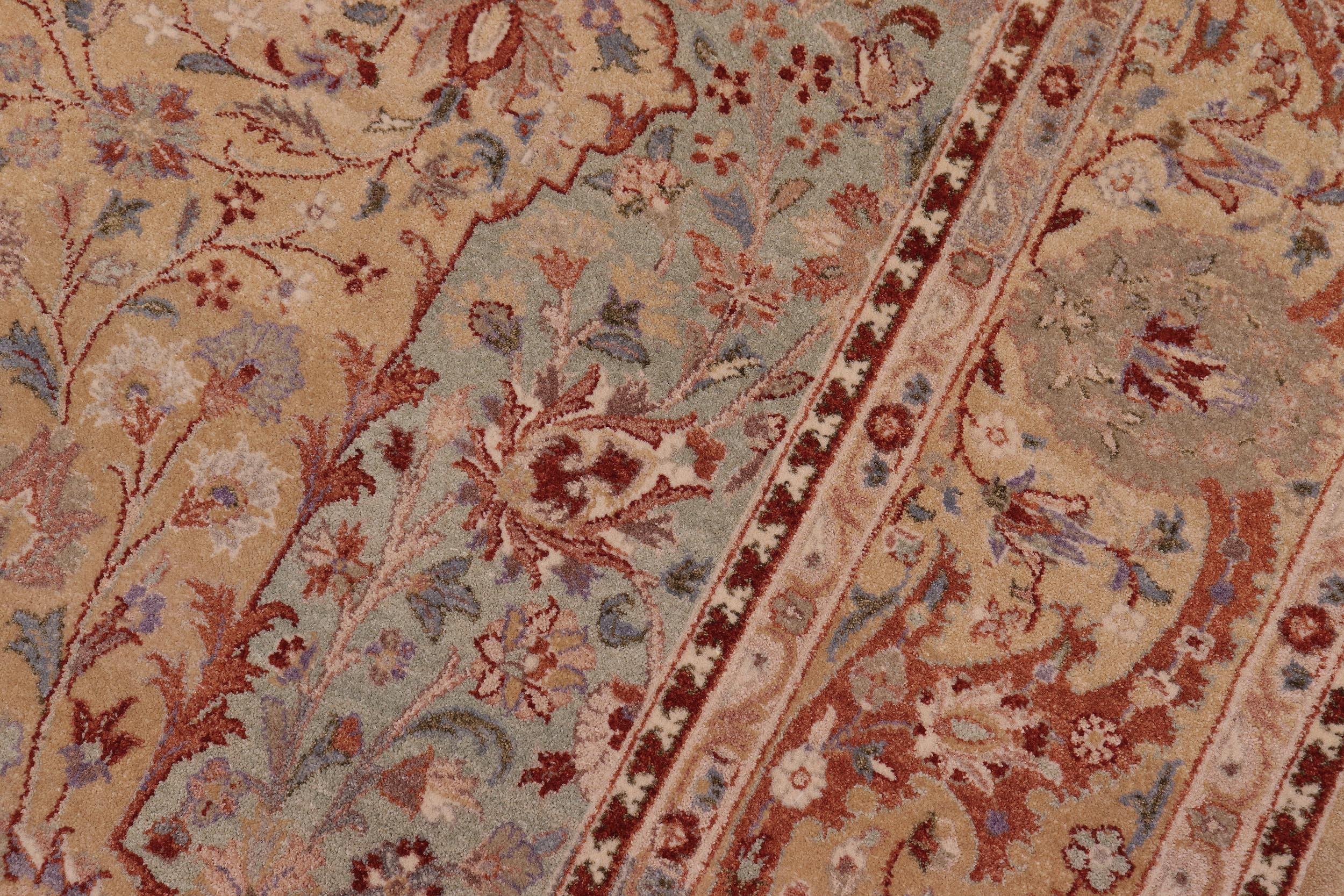 handmade Traditional  Brown Green Hand Knotted RECTANGLE 100% WOOL area rug 8' x 11'