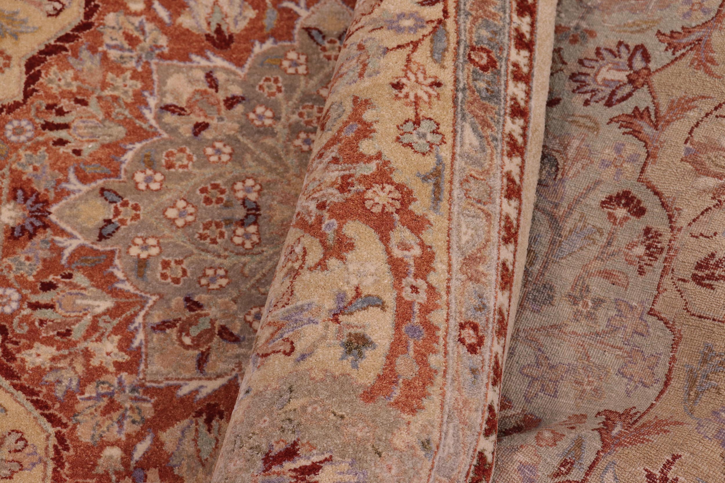 handmade Traditional  Brown Green Hand Knotted RECTANGLE 100% WOOL area rug 8' x 11'