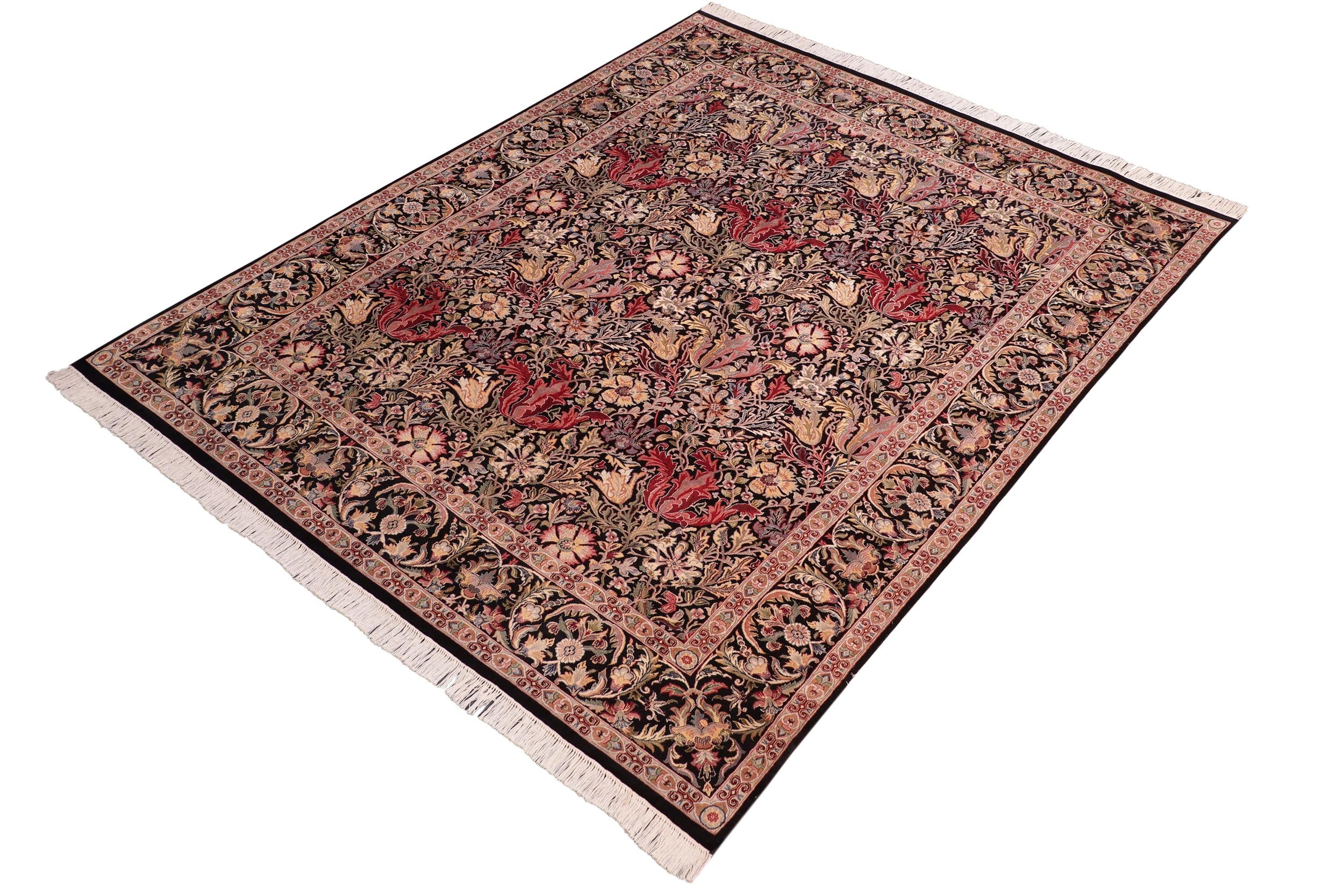 handmade Transitional Gulshan Black Red Hand Knotted RECTANGLE 100% WOOL area rug 8' x 10'