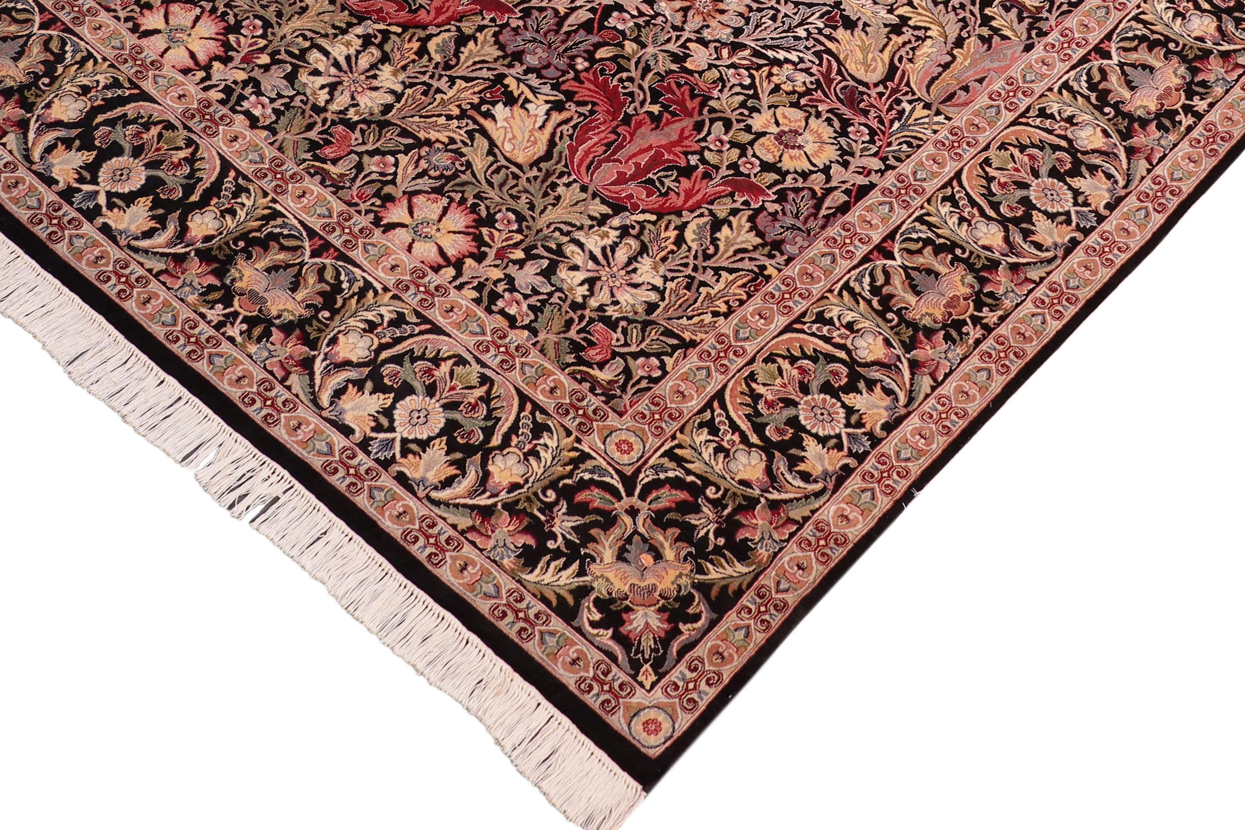 handmade Transitional Gulshan Black Red Hand Knotted RECTANGLE 100% WOOL area rug 8' x 10'