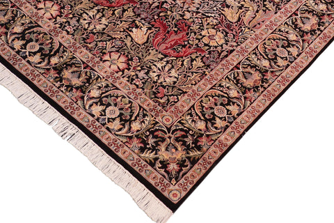 handmade Transitional Gulshan Black Red Hand Knotted RECTANGLE 100% WOOL area rug 8' x 10'