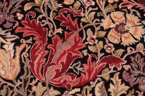 handmade Transitional Gulshan Black Red Hand Knotted RECTANGLE 100% WOOL area rug 8' x 10'