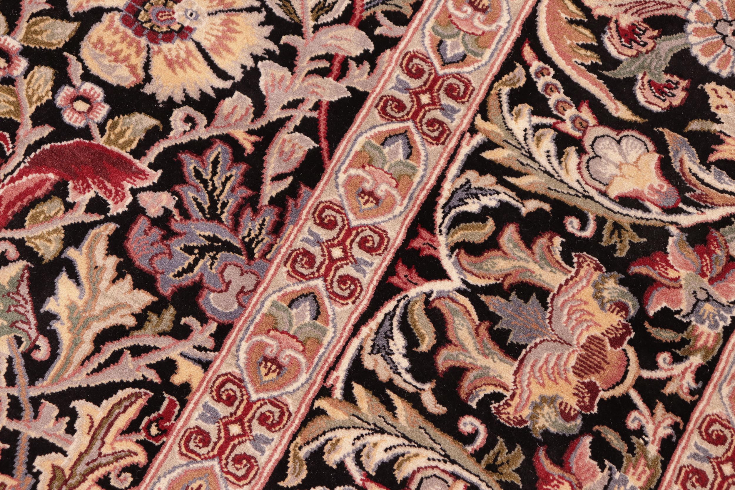 handmade Transitional Gulshan Black Red Hand Knotted RECTANGLE 100% WOOL area rug 8' x 10'