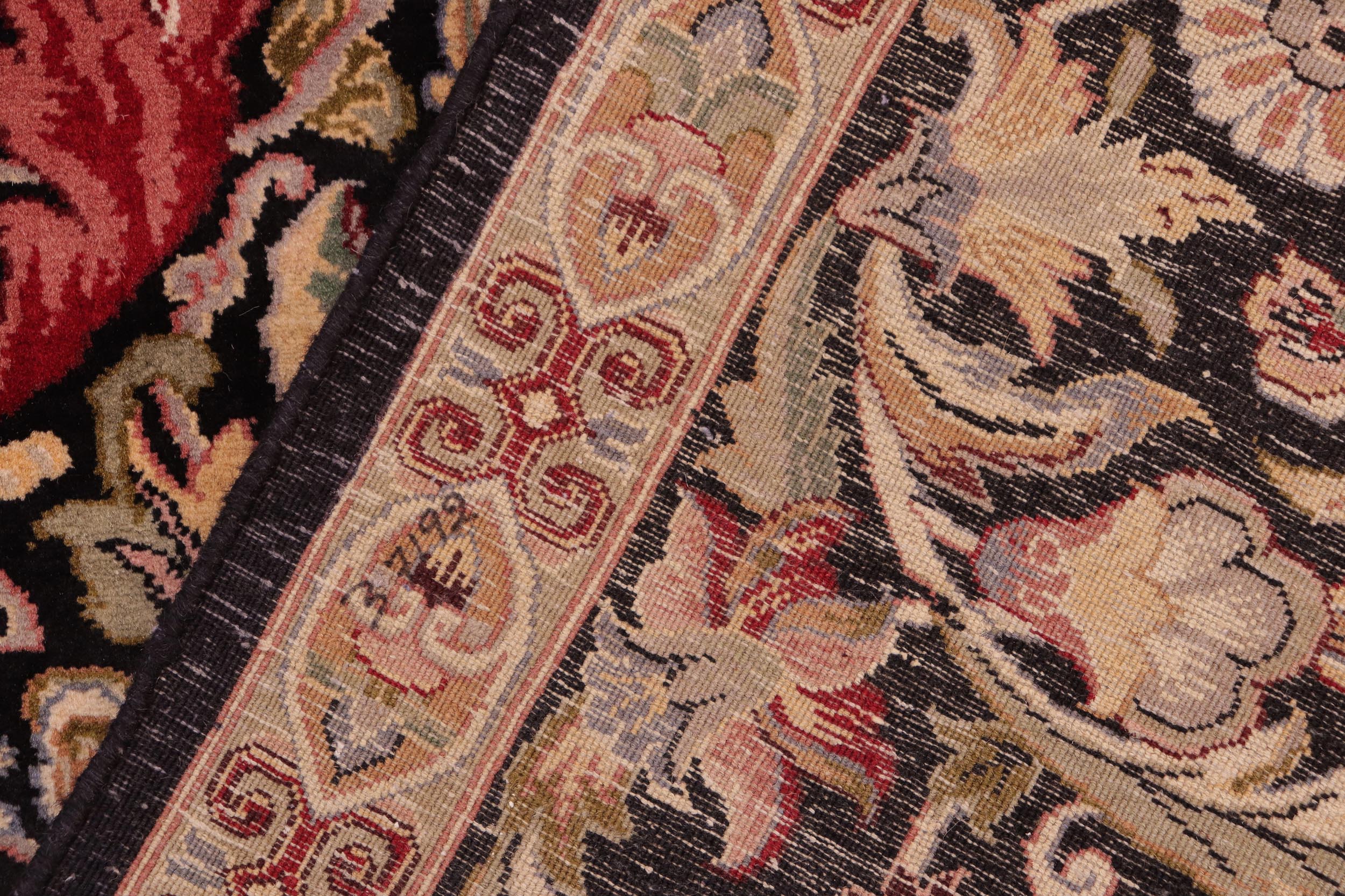handmade Transitional Gulshan Black Red Hand Knotted RECTANGLE 100% WOOL area rug 8' x 10'