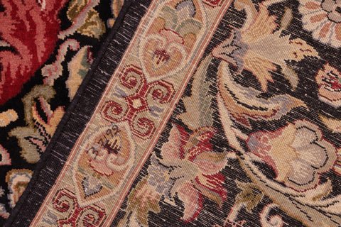 handmade Transitional Gulshan Black Red Hand Knotted RECTANGLE 100% WOOL area rug 8' x 10'