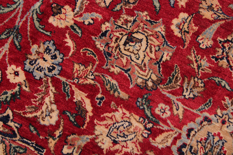 handmade Traditional Kashan Red Lt. Blue Hand Knotted RECTANGLE 100% WOOL area rug 9 x 12