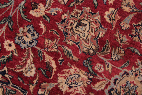 handmade Traditional Kashan Red Lt. Blue Hand Knotted RECTANGLE 100% WOOL area rug 9x12