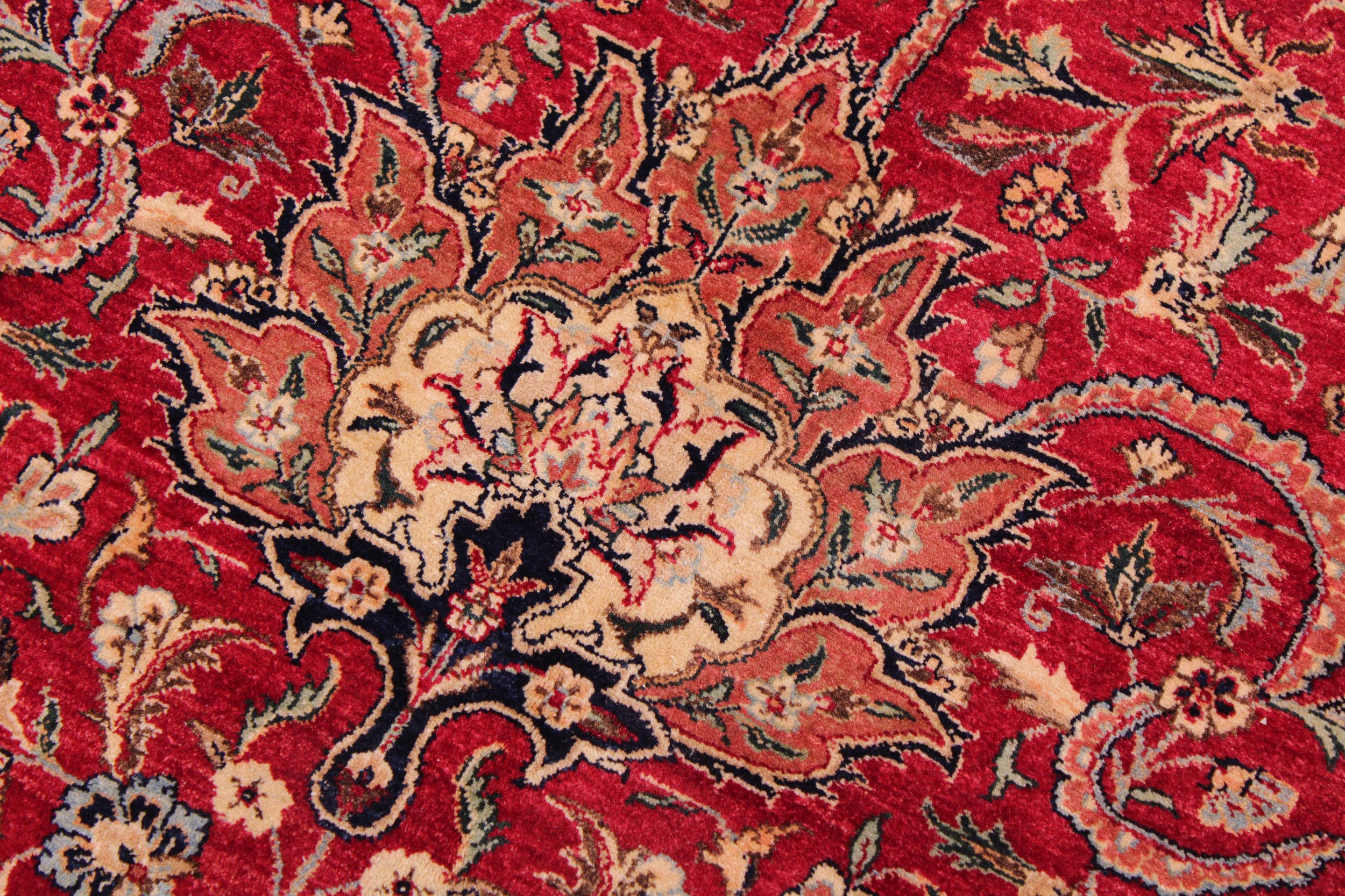 handmade Traditional Kashan Red Lt. Blue Hand Knotted RECTANGLE 100% WOOL area rug 9 x 12