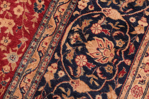 handmade Transitional Kashan Red Blue Hand Knotted RECTANGLE 100% WOOL area rug 8 x 10