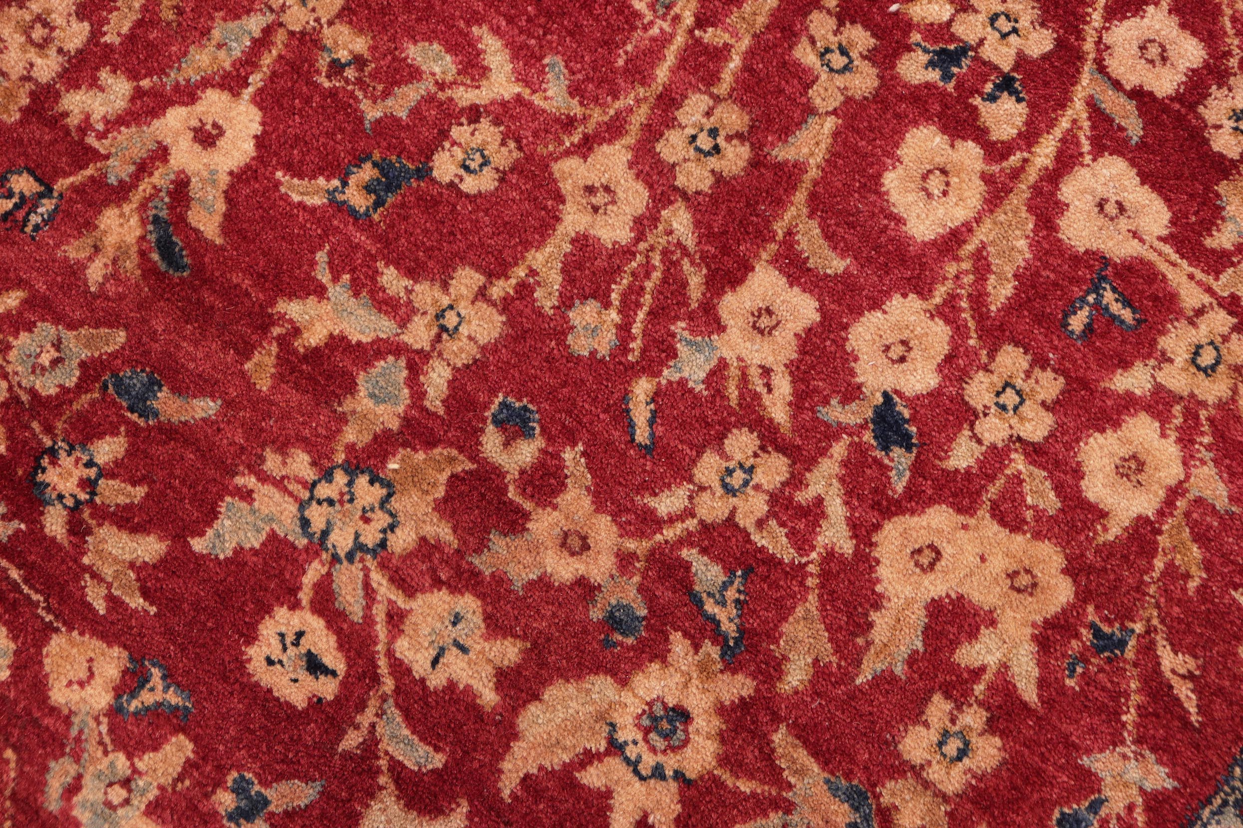handmade Transitional Kashan Red Blue Hand Knotted RECTANGLE 100% WOOL area rug 8x10