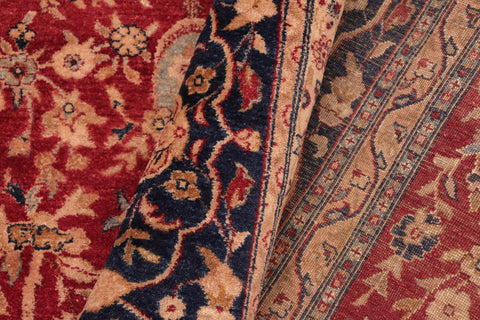 handmade Transitional Kashan Red Blue Hand Knotted RECTANGLE 100% WOOL area rug 8 x 10