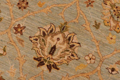 handmade Transitional Kafkaz Lt. Green Tan Hand Knotted RECTANGLE 100% WOOL area rug 9X12