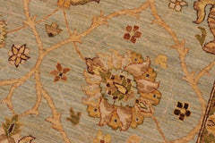 handmade Transitional Kafkaz Lt. Green Tan Hand Knotted RECTANGLE 100% WOOL area rug 9X12