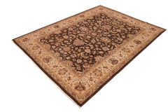 handmade Traditional Kafkaz Brown Ivory Hand Knotted RECTANGLE 100% WOOL area rug 10X13