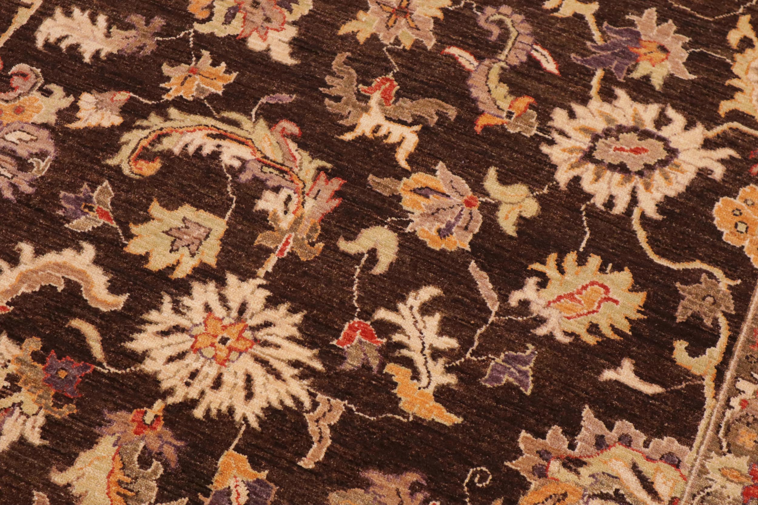 handmade Traditional Kafkaz Brown Ivory Hand Knotted RECTANGLE 100% WOOL area rug 10x13