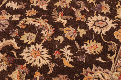 handmade Traditional Kafkaz Brown Ivory Hand Knotted RECTANGLE 100% WOOL area rug 10x13