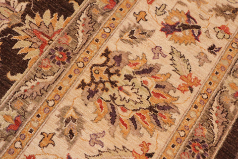 handmade Traditional Kafkaz Brown Ivory Hand Knotted RECTANGLE 100% WOOL area rug 10x13