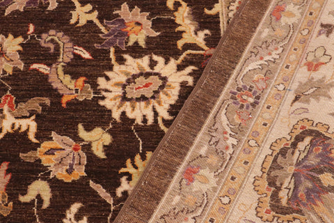 handmade Traditional Kafkaz Brown Ivory Hand Knotted RECTANGLE 100% WOOL area rug 10x13