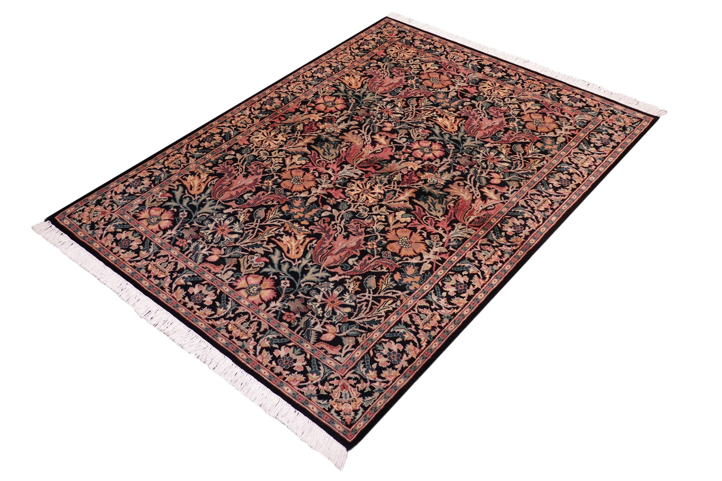 handmade Transitional Gulshanayub Black Beige Hand Knotted RECTANGLE 100% WOOL area rug 8' x 10'