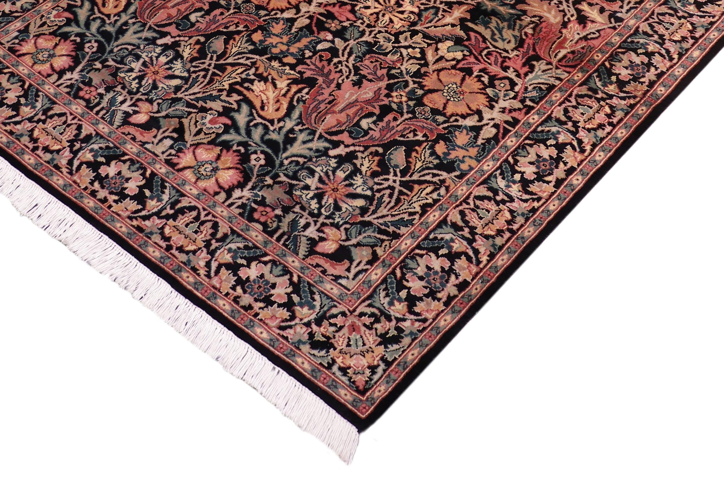 handmade Transitional Gulshanayub Black Beige Hand Knotted RECTANGLE 100% WOOL area rug 8' x 10'