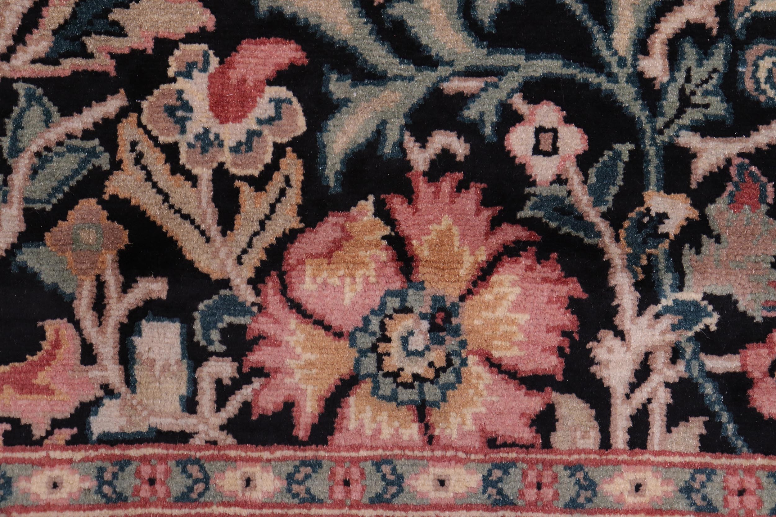 handmade Transitional Gulshanayub Black Beige Hand Knotted RECTANGLE 100% WOOL area rug 8' x 10'