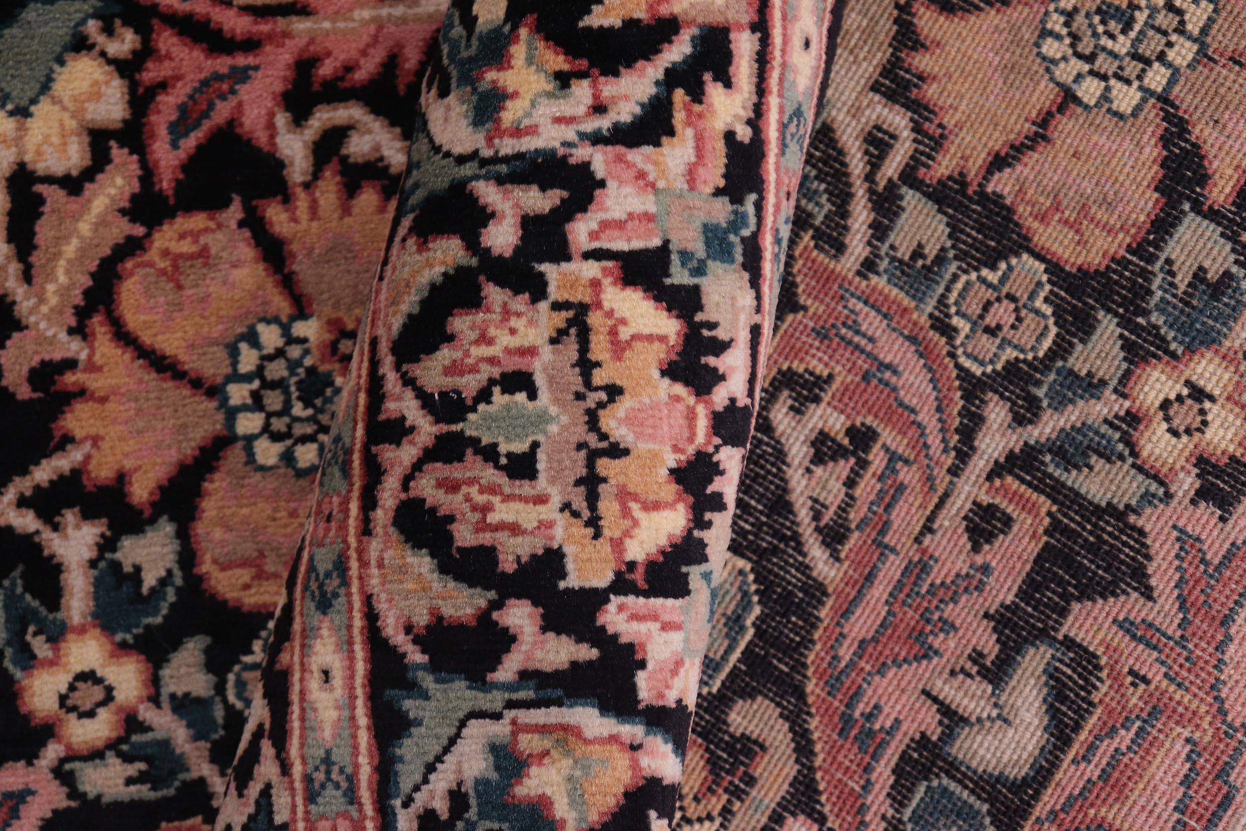 handmade Transitional Gulshanayub Black Beige Hand Knotted RECTANGLE 100% WOOL area rug 8' x 10'
