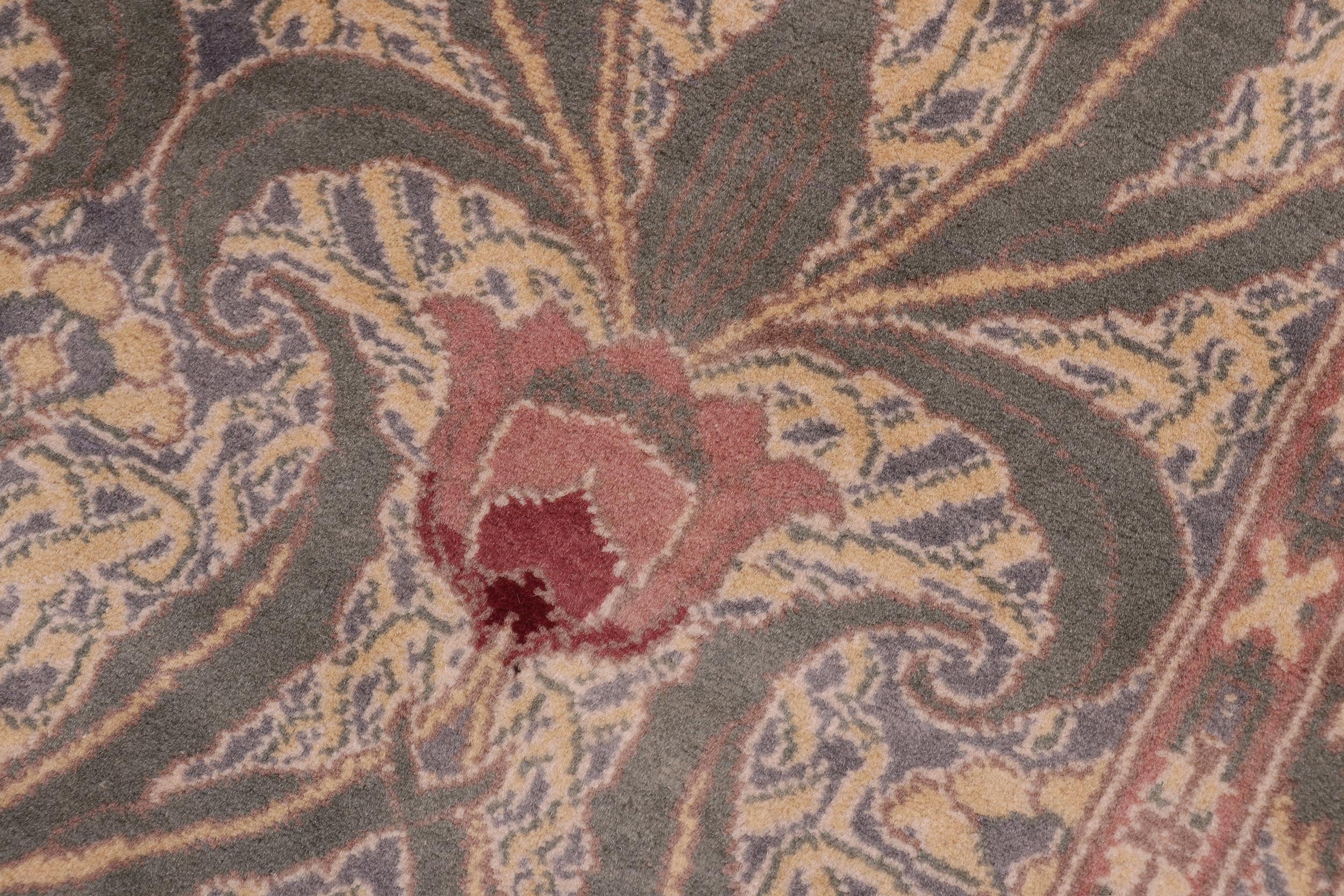 handmade Transitional Hamjolie Lt. Green Lt. Green Hand Knotted RECTANGLE 100% WOOL area rug 5x7