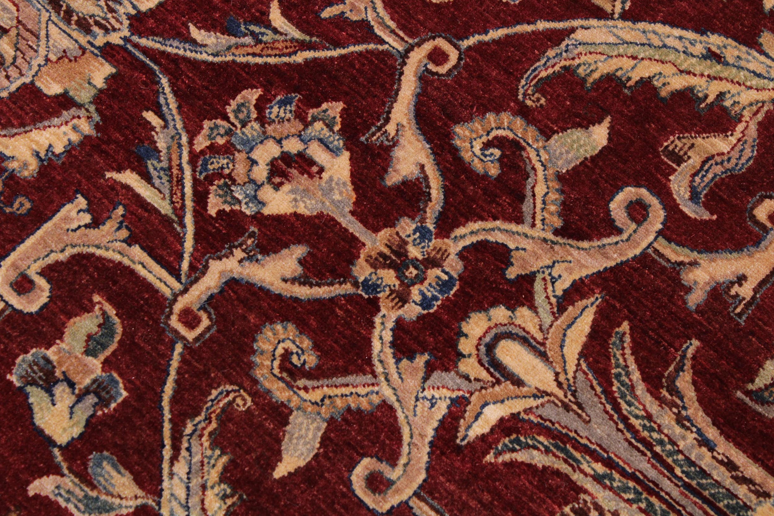 handmade Traditional  Red Tan Hand Knotted RECTANGLE 100% WOOL area rug 9' x 12'