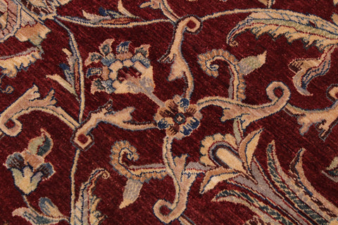 handmade Traditional  Red Tan Hand Knotted RECTANGLE 100% WOOL area rug 9' x 12'