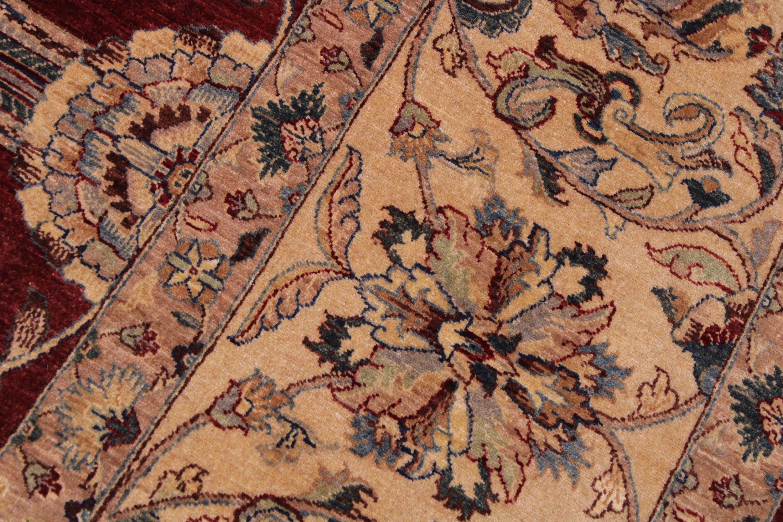 handmade Traditional  Red Tan Hand Knotted RECTANGLE 100% WOOL area rug 9' x 12'