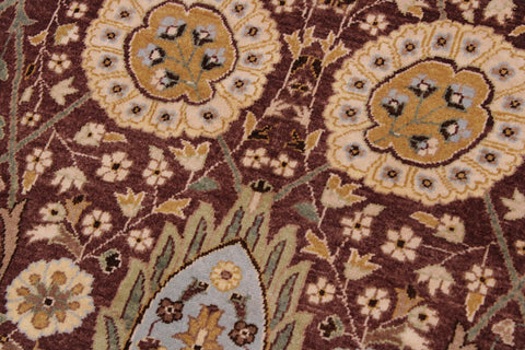 handmade Traditional  Chocolate Chocolate Hand Knotted RECTANGLE 100% WOOL area rug 9' x 12'
