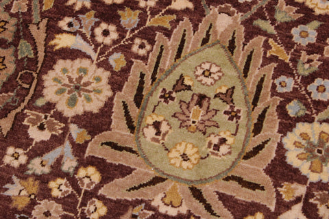 handmade Traditional  Chocolate Chocolate Hand Knotted RECTANGLE 100% WOOL area rug 9' x 12'