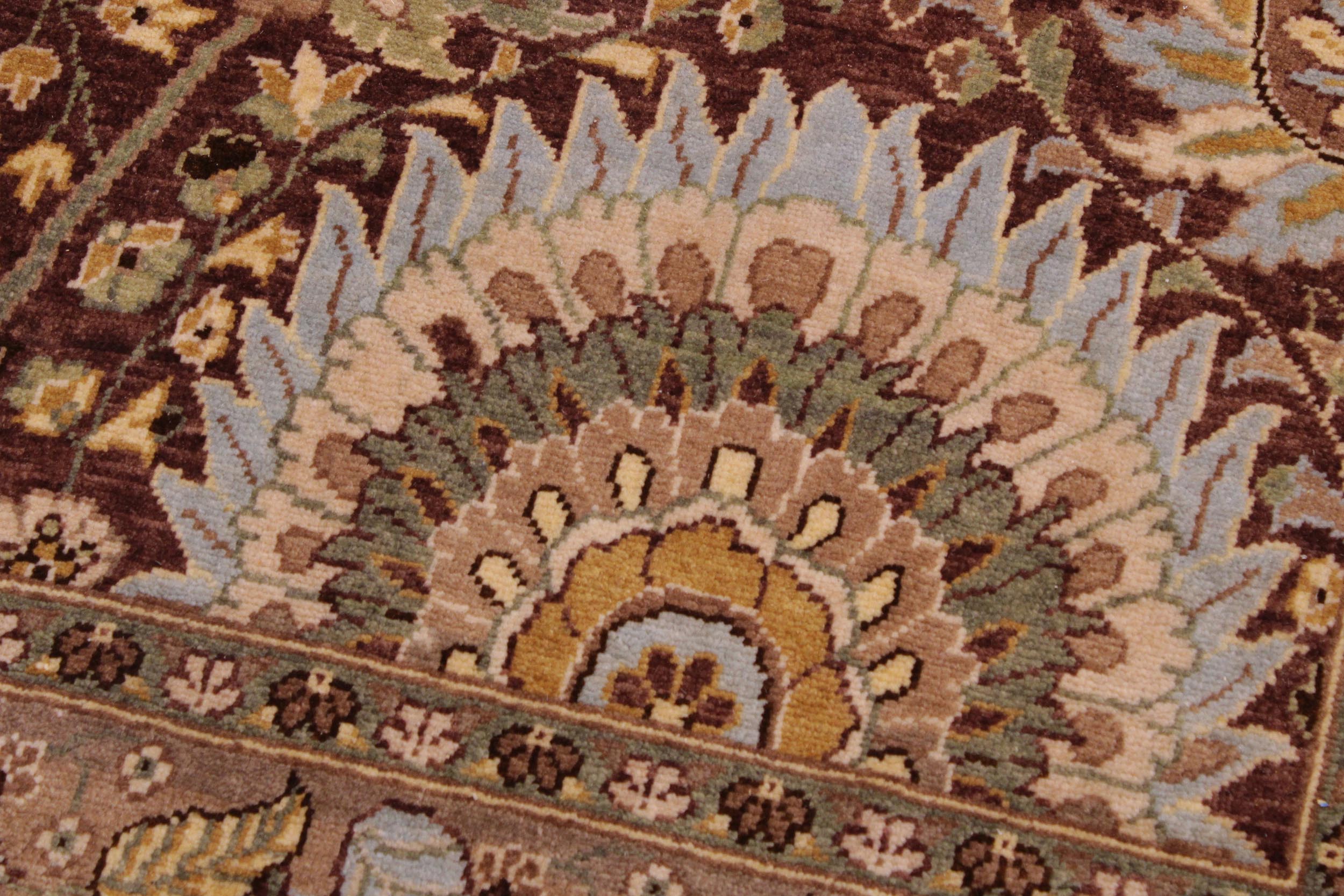 handmade Traditional  Chocolate Chocolate Hand Knotted RECTANGLE 100% WOOL area rug 9' x 12'