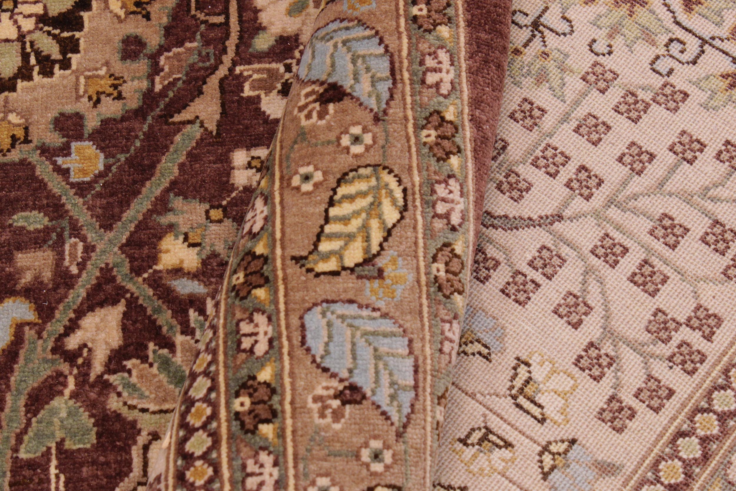 handmade Traditional  Chocolate Chocolate Hand Knotted RECTANGLE 100% WOOL area rug 9' x 12'