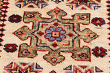 handmade Geometric Super Kazak Beige Red Hand Knotted RECTANGLE 100% WOOL area rug 2 x 3