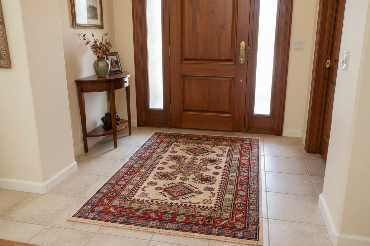 handmade Geometric Super Kazak Beige Red Hand Knotted RECTANGLE 100% WOOL area rug 2' x 3'