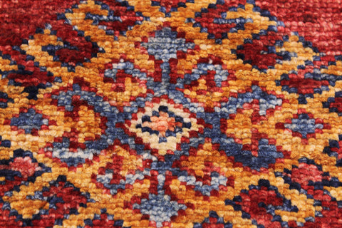 handmade Geometric Super Kazak Red Beige Hand Knotted RECTANGLE 100% WOOL area rug 2' x 3'