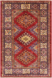 Rustic Super Kazak Margaret Red/Beige Wool Rug - 2'0'' x 2'10''