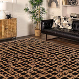 handmade Transitional Kafkaz Black Tan Hand Knotted RECTANGLE 100% WOOL area rug 9 x 12