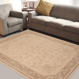 handmade Transitional Lahore Beige Brown Hand Knotted RECTANGLE 100% WOOL area rug 8 x 10