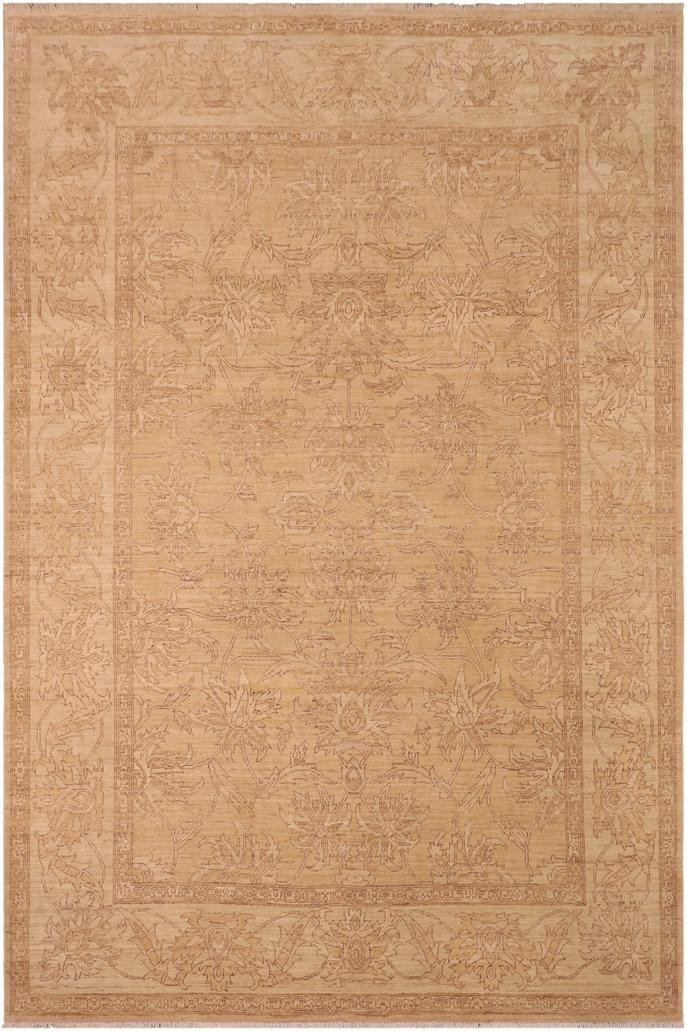 handmade Traditional Kafkaz Gold Tan Hand Knotted RECTANGLE 100% WOOL area rug 8X10