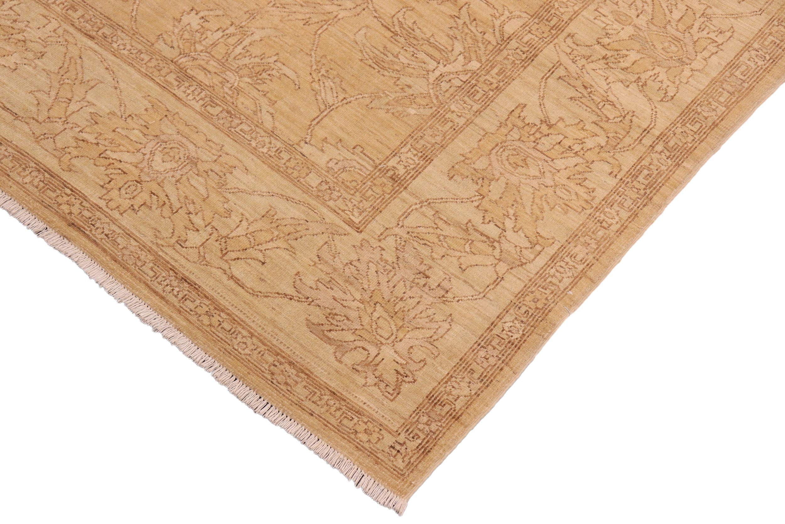 handmade Traditional Kafkaz Gold Tan Hand Knotted RECTANGLE 100% WOOL area rug 8x10